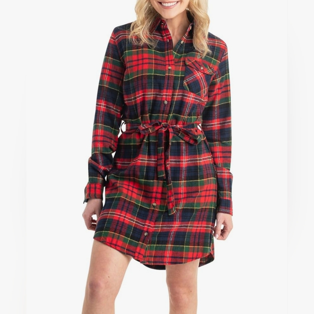 Plaid Shirt Dress Size: Medium